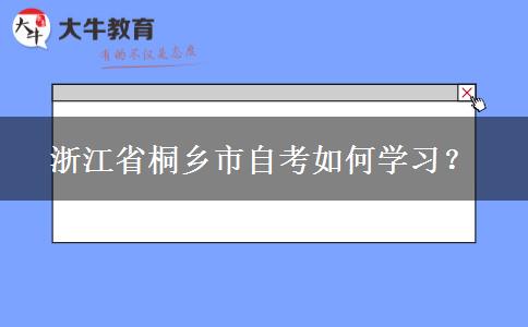 浙江省桐乡市自考如何学习？