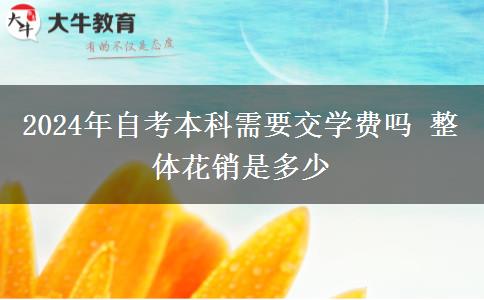 2024年自考本科需要交学费吗 整体花销是多少