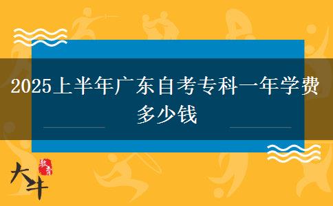 2025上半年广东自考专科一年学费多少钱