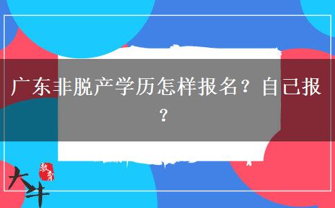 广东非脱产学历怎样报名？自己报？