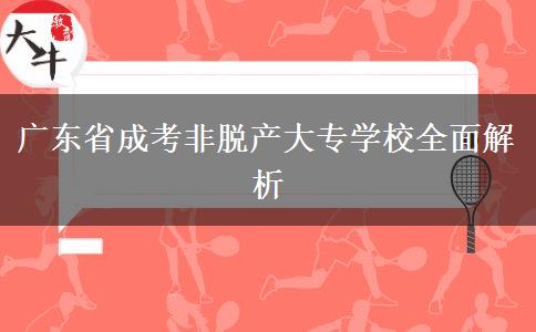 广东省成考非脱产大专学校全面解析