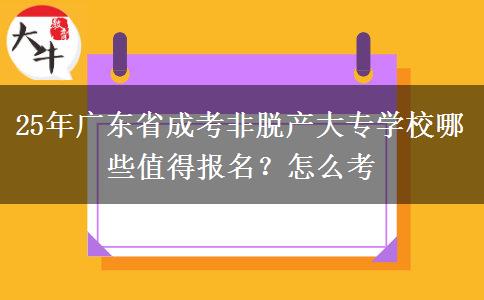 25年广东省成考非脱产大专学校哪些值得报名？怎么考