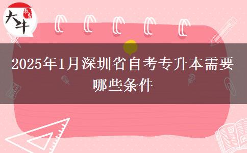 2025年1月深圳省自考专升本需要哪些条件