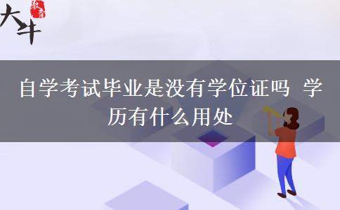 自学考试毕业是没有学位证吗 学历有什么用处