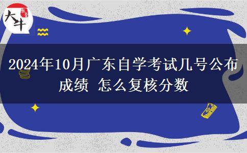 2024年10月广东自学考试几号公布成绩 怎么复核分数