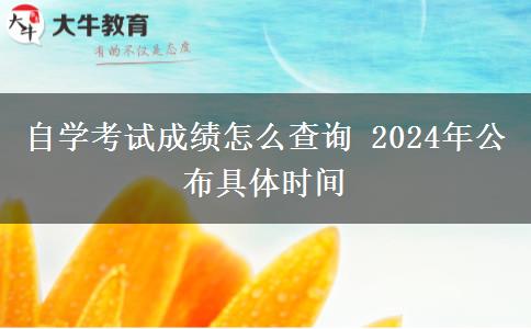 自学考试成绩怎么查询 2024年公布具体时间