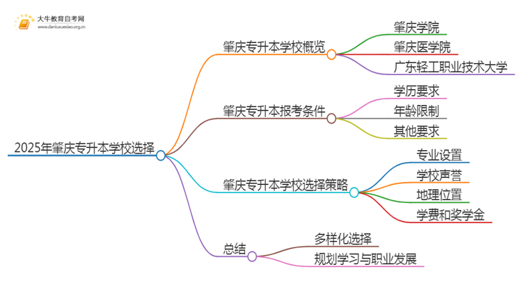 2025年肇庆专升本哪个学校好？思维导图