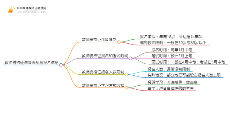 2025年上教资多少岁不可以报名了思维导图