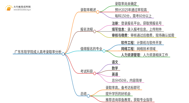 今年广东东软学院成人高考录取率高吗思维导图