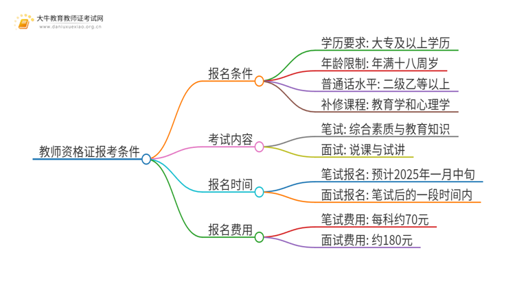 2025非教育专业考教师资格证的条件有哪些呢思维导图