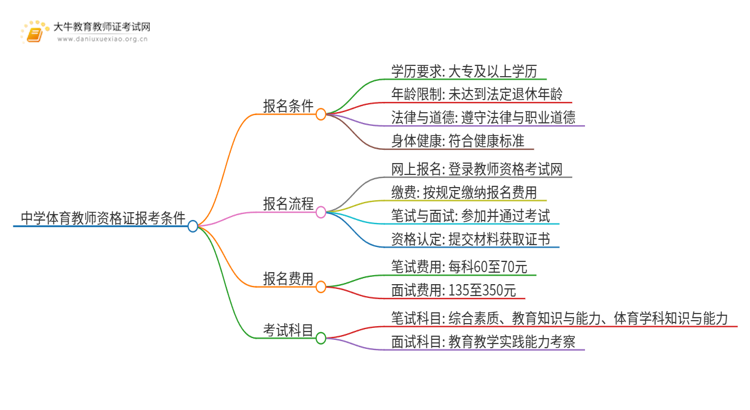 中学体育教师资格证报考条件2025年思维导图