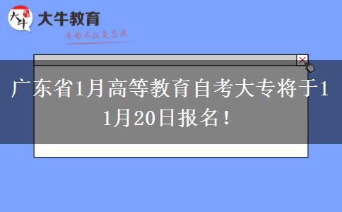 广东省1月高等教育自考大专将于11月20日报名！