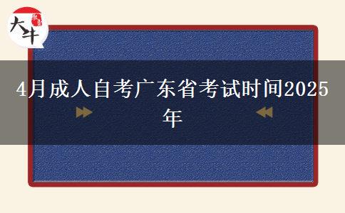 4月成人自考广东省考试时间2025年