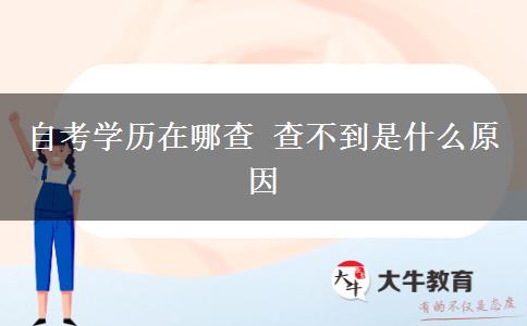 自考学历在哪查 查不到是什么原因