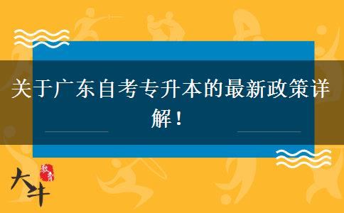 关于广东自考专升本的最新政策详解！