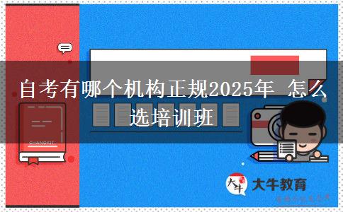 自考有哪个机构正规2025年 怎么选培训班