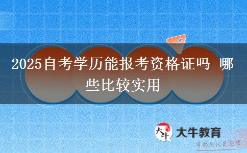 2025自考学历能报考资格证吗 哪些比较实用