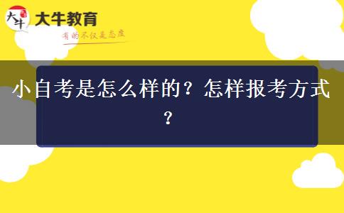 小自考是怎么样的？怎样报考方式？