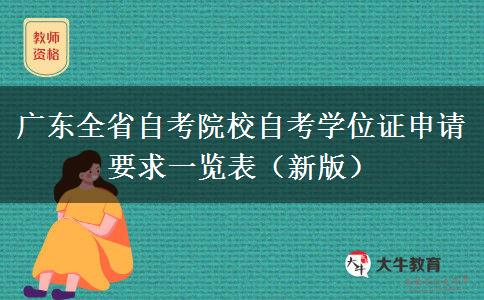 广东全省自考院校自考学位证申请要求一览表（新版）