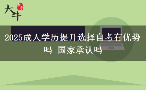 2025成人学历提升选择自考有优势吗 国家承认吗