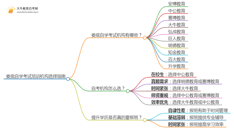 娄底自学考试培训机构排名前十 如何选择思维导图