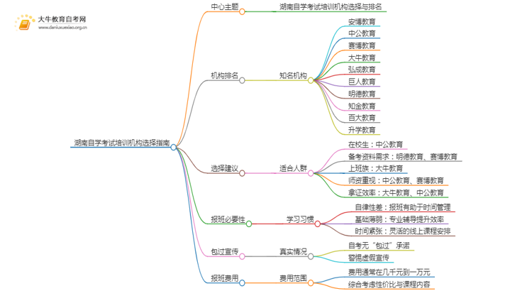 湖南自学考试培训机构排名前十 如何选择思维导图