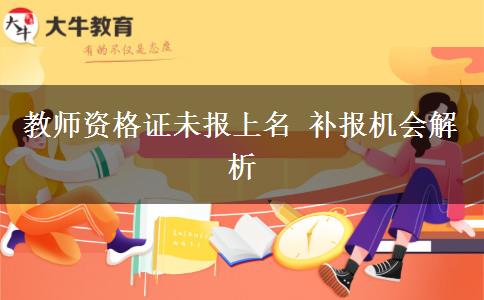 教师资格证未报上名 补报机会解析