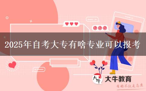 2025年自考大专有啥专业可以报考