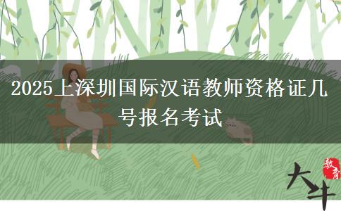 2025上深圳国际汉语教师资格证几号报名考试