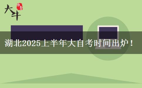 湖北2025上半年大自考时间出炉！