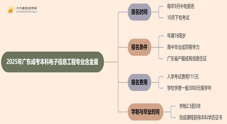 2025年广东成考本科电子信息工程专业含金量高吗？思维导图