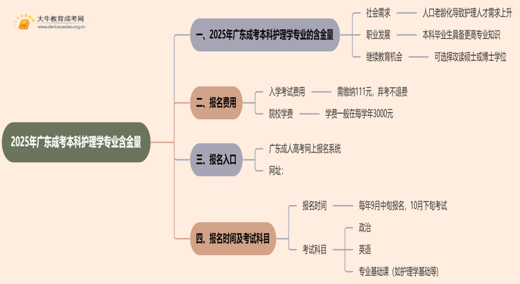 2025年广东成考本科护理学专业含金量高吗？思维导图