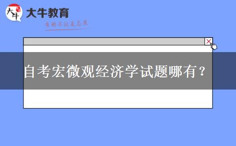 自考宏微观经济学试题哪有？