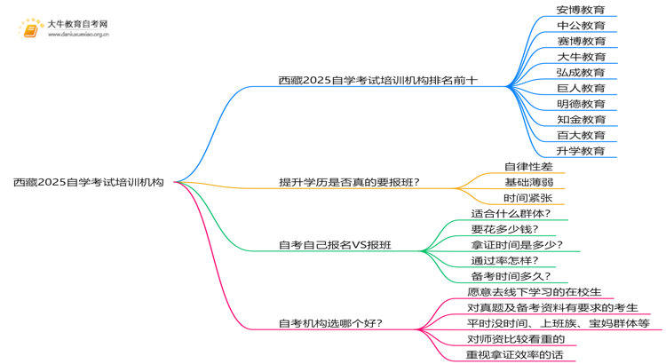 西藏2025自学考试培训机构排名前十（大盘点）思维导图