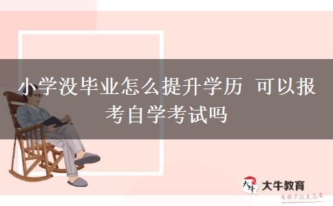 小学没毕业怎么提升学历 可以报考自学考试吗