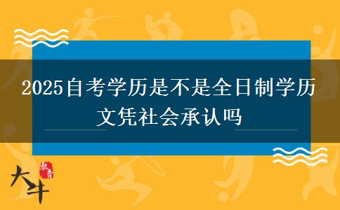 2025自考学历是不是全日制学历 文凭社会承认吗