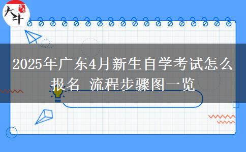 2025年广东4月新生自学考试怎么报名 流程步骤图一览