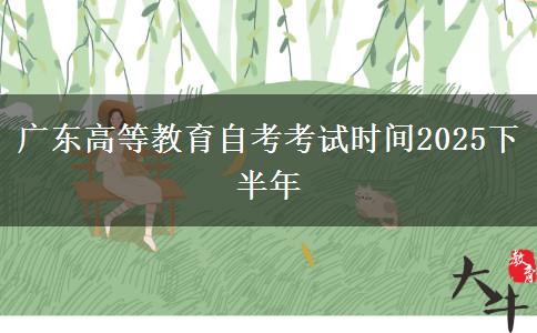 广东高等教育自考考试时间2025下半年