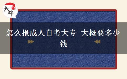 怎么报成人自考大专 大概要多少钱