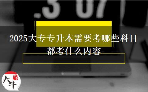 2025大专专升本需要考哪些科目 都考什么内容