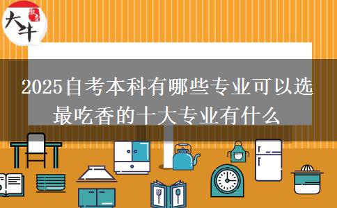 2025自考本科有哪些专业可以选 最吃香的十大专业有什么